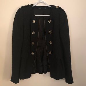 Zara Black Military-inspired Blazer
